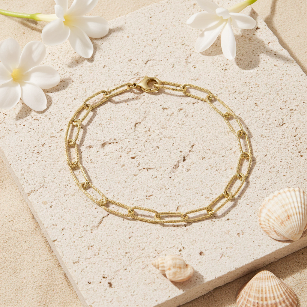 9 karat guldarmbånd i led