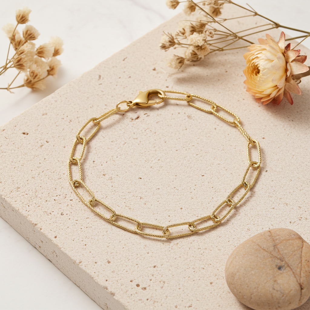 9 karat guldarmbånd i led