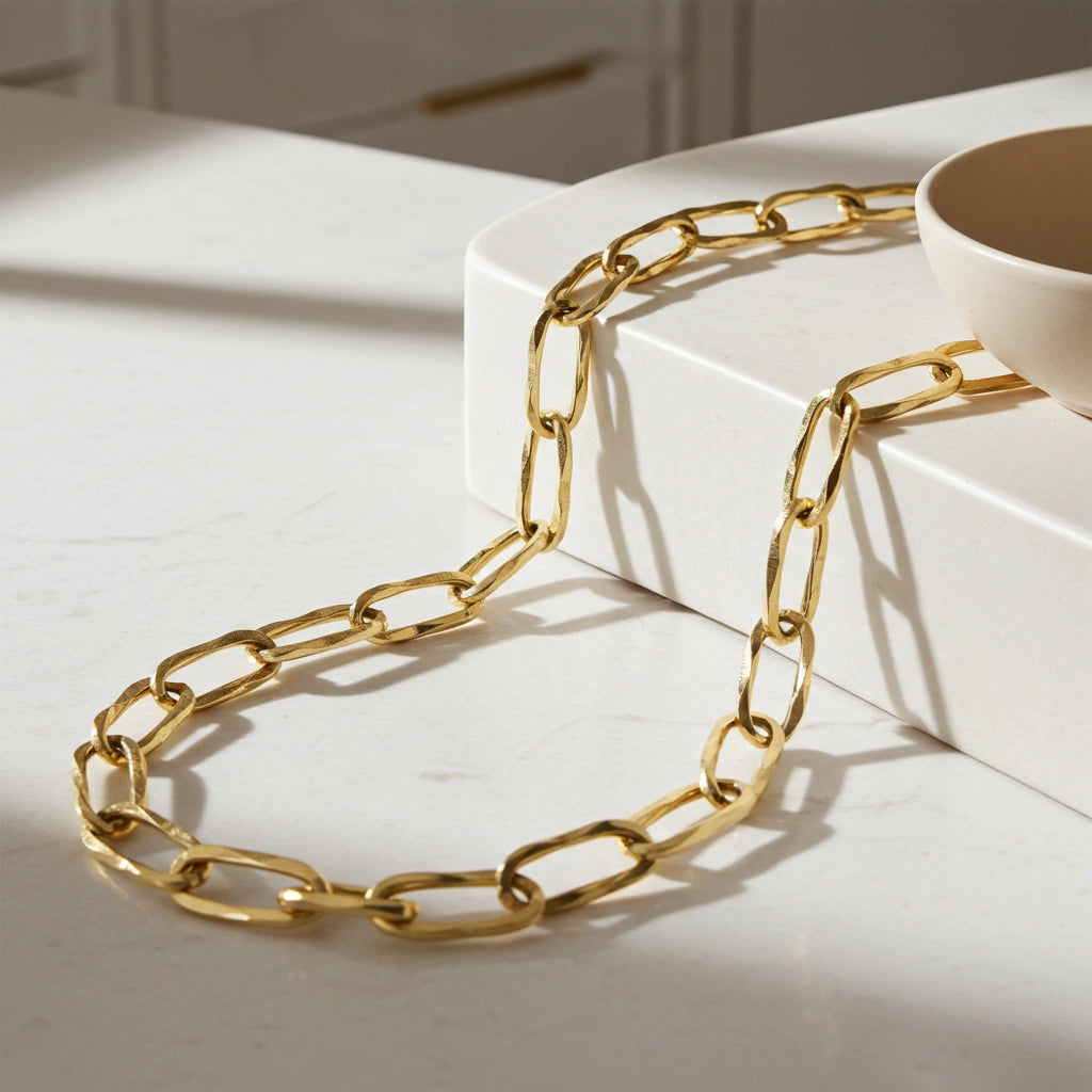 9 Karat Facetslebet Halskæde