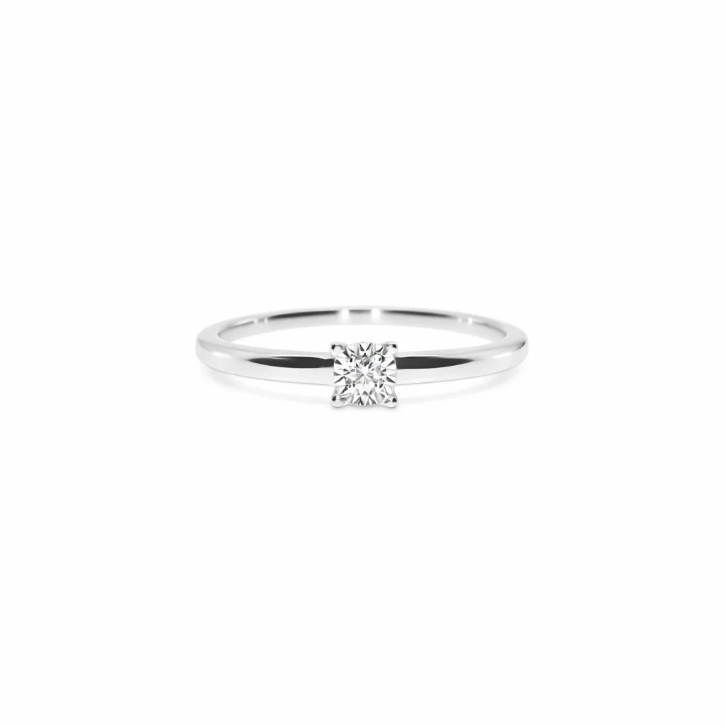 9 Karat Hvidguld Solitaire Ring
