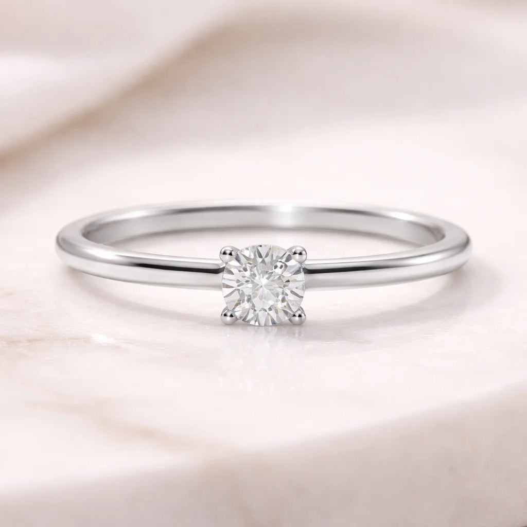 9 Karat Hvidguld Solitaire Ring