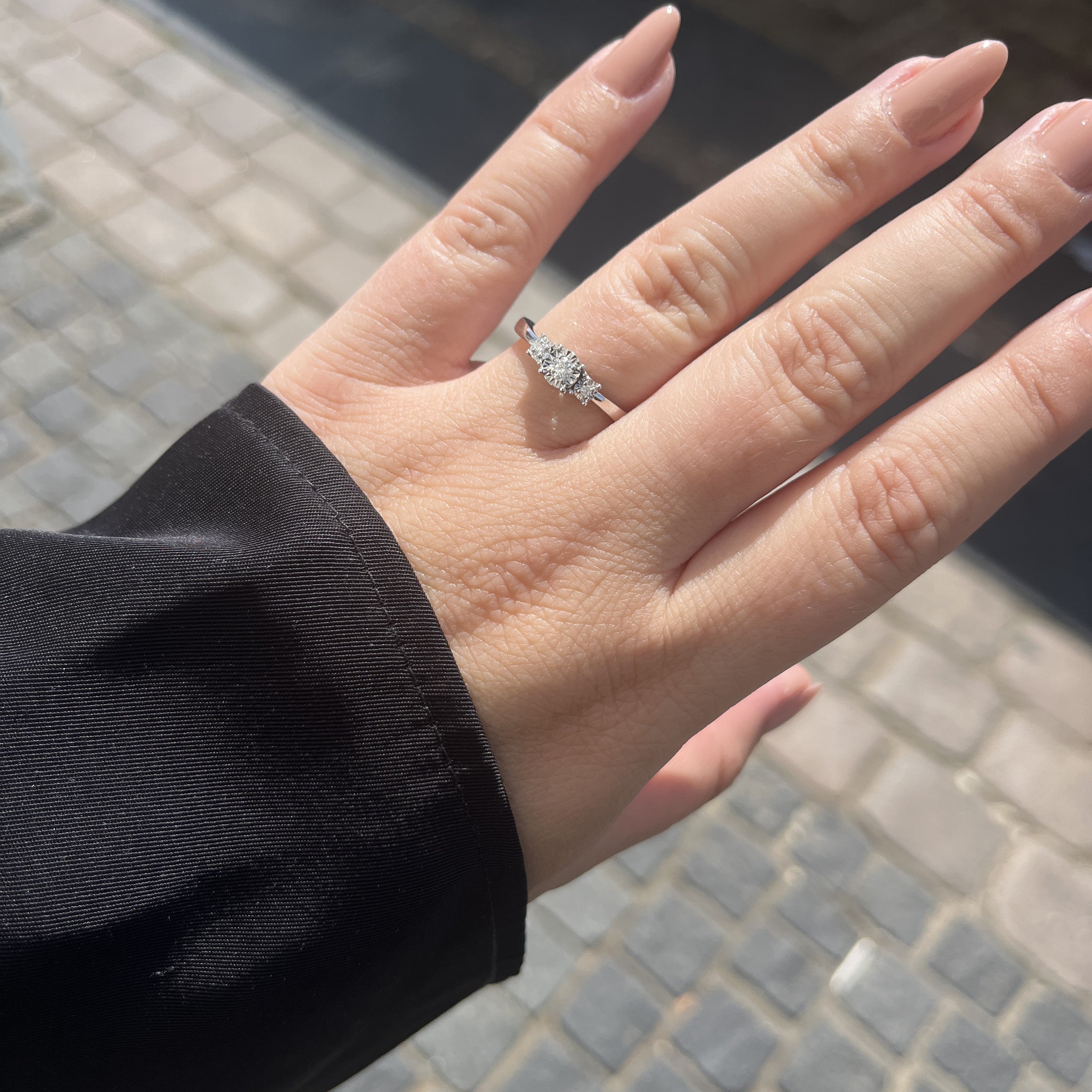 9 Karat Hvidgulds Brillant Ring