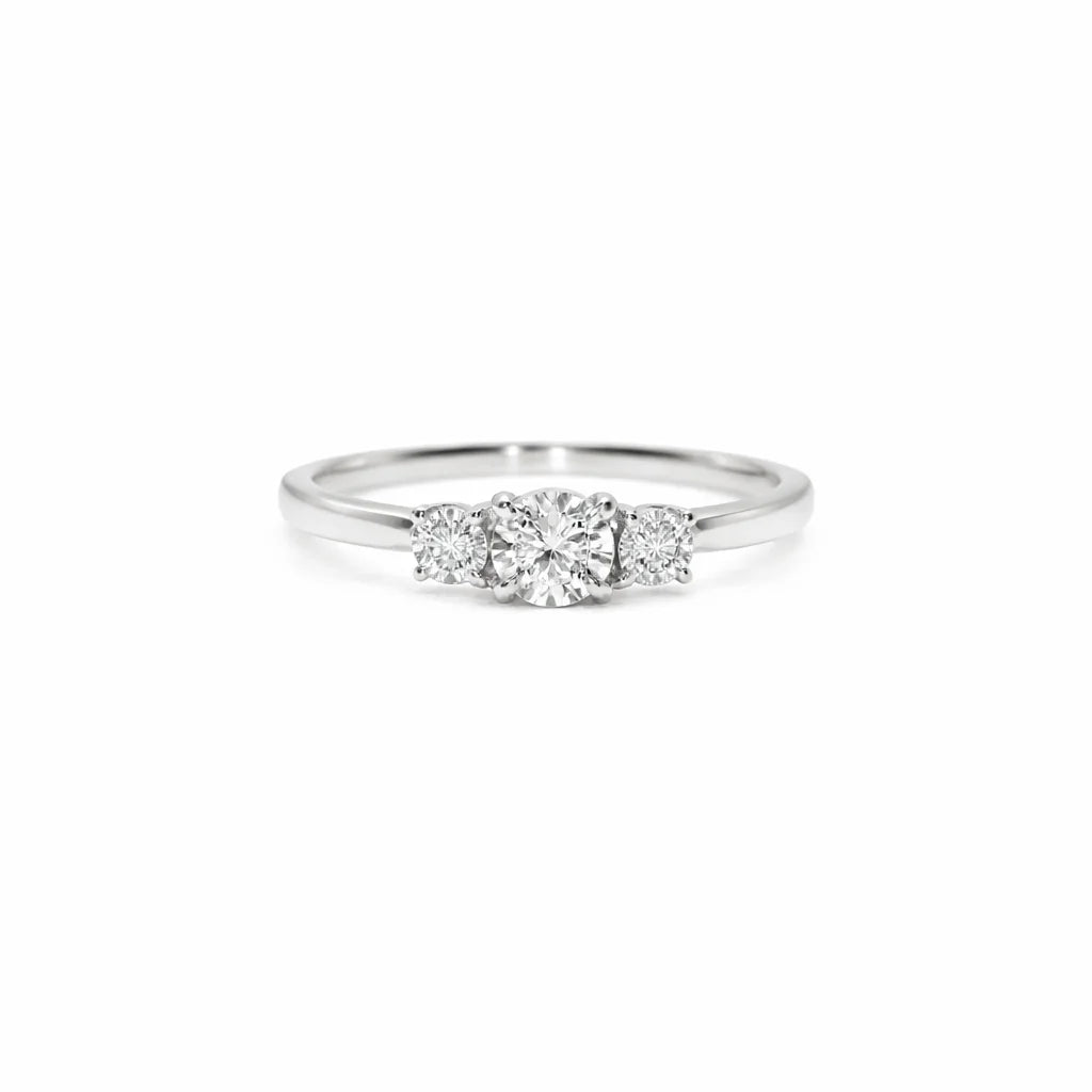 9 Karat Hvidgulds Brillant Ring