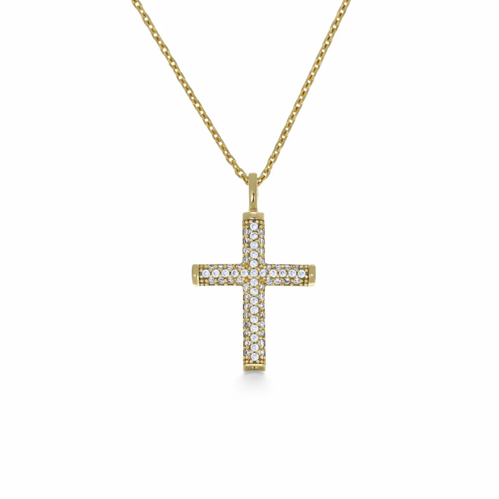 8 Karat Funklende Kors Halskæde