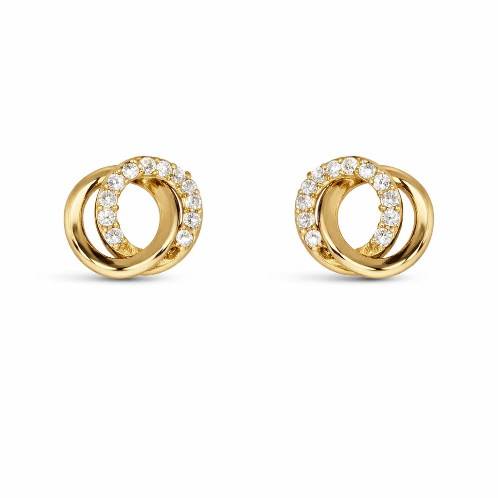 8 Karat Dobbelt Cirkel Ørestikker