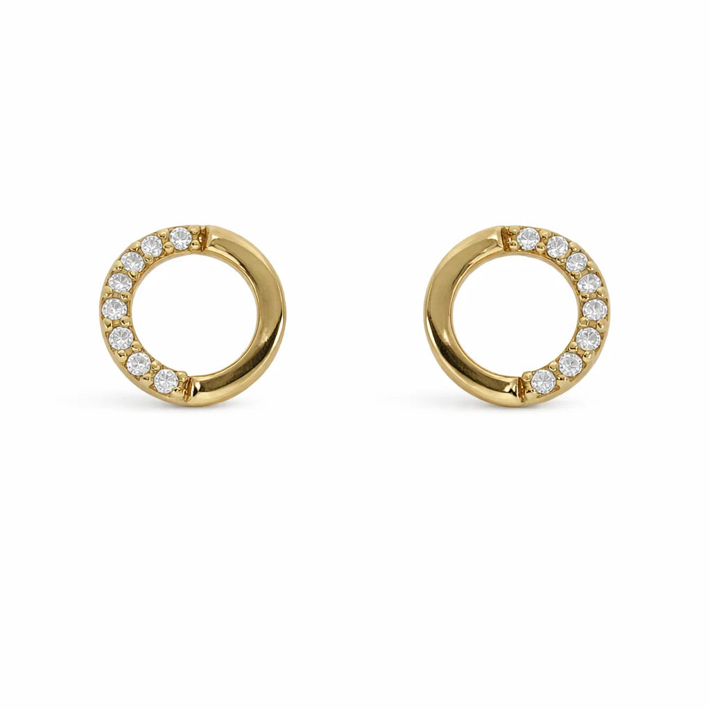 8 Karat Halv Funklende Cirkel Ørestikker