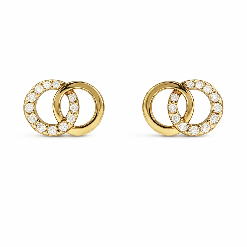 8 Karat Dobbelt Cirkel Ørestikker
