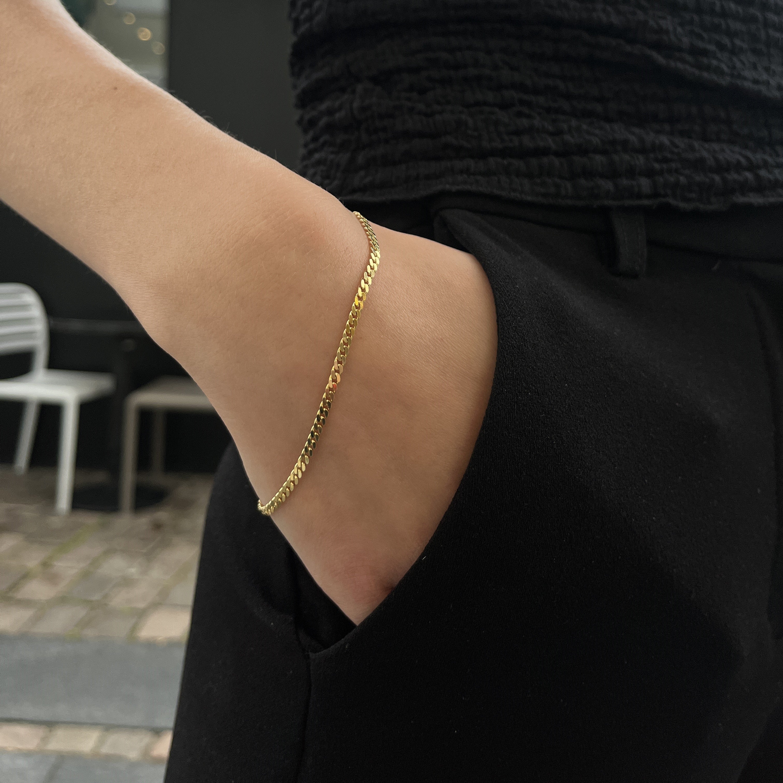 14 Karat Panser Facet Armbånd