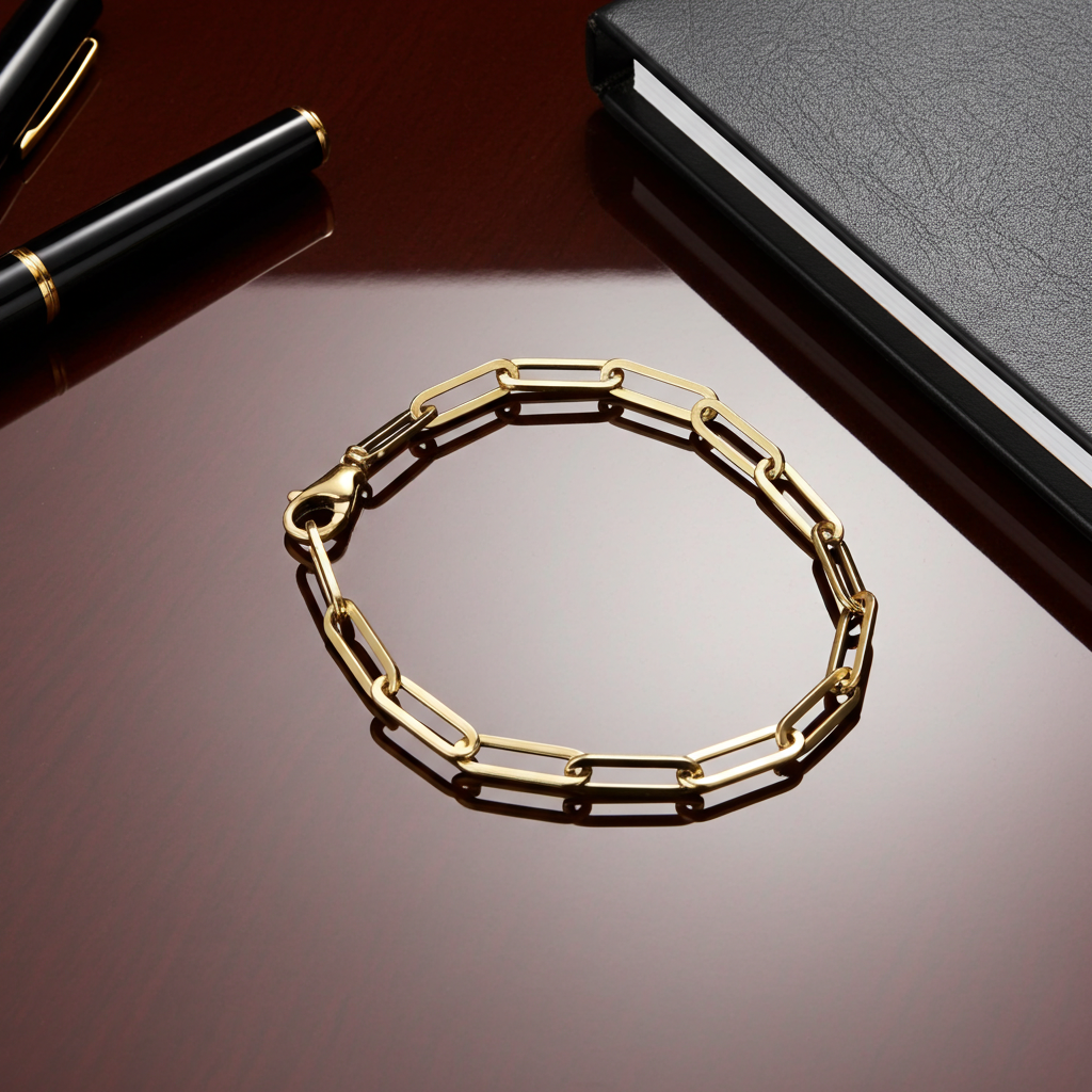 14 Karat Rektangulær Ankerkæde Armbånd