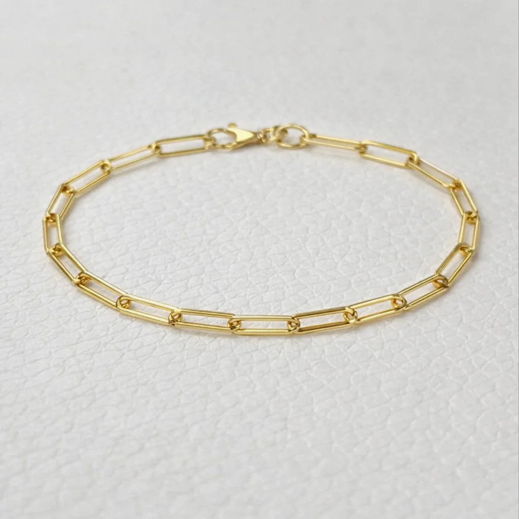 14 Karat Rektangulær Ankerkæde Armbånd