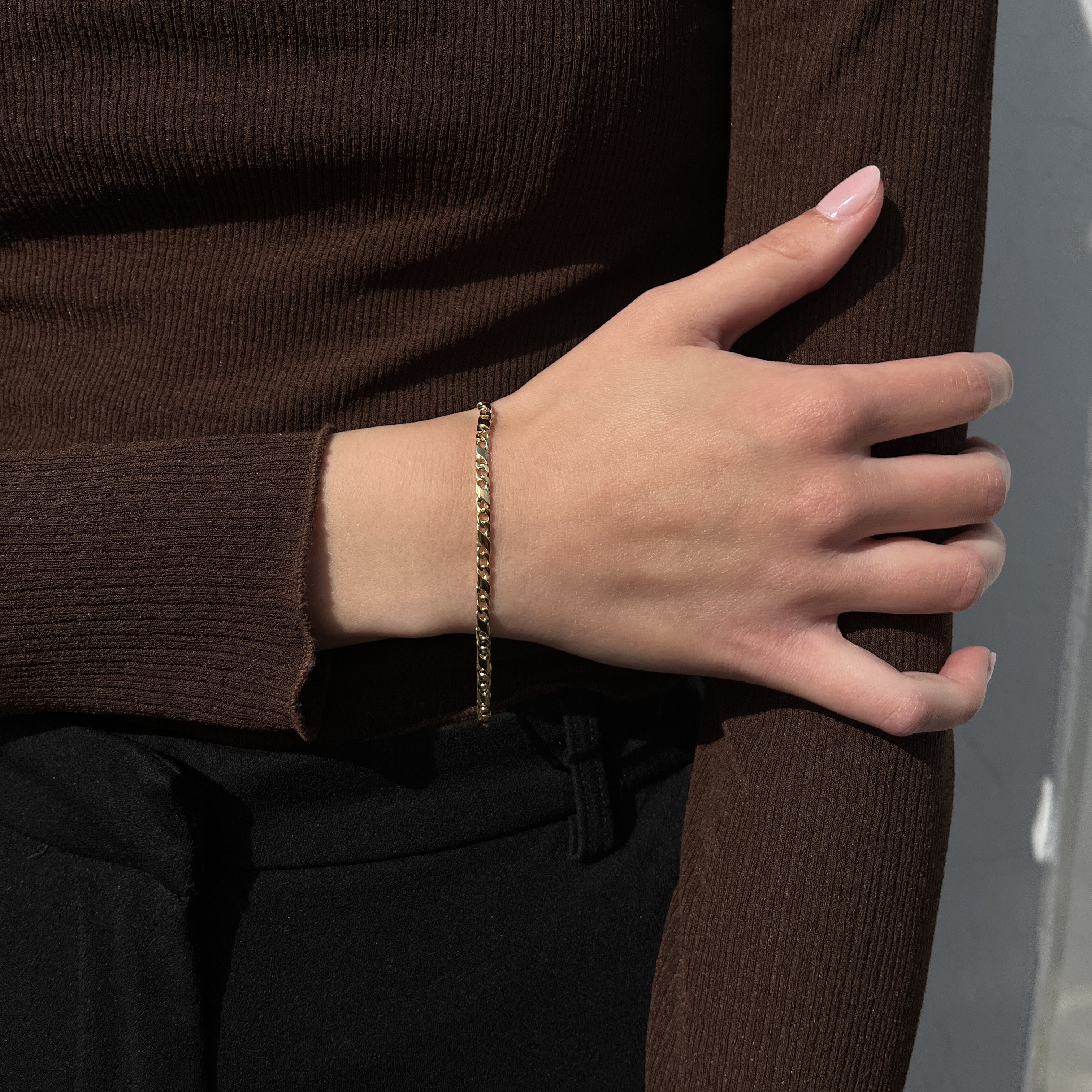 14 Karat Figaro Armbånd