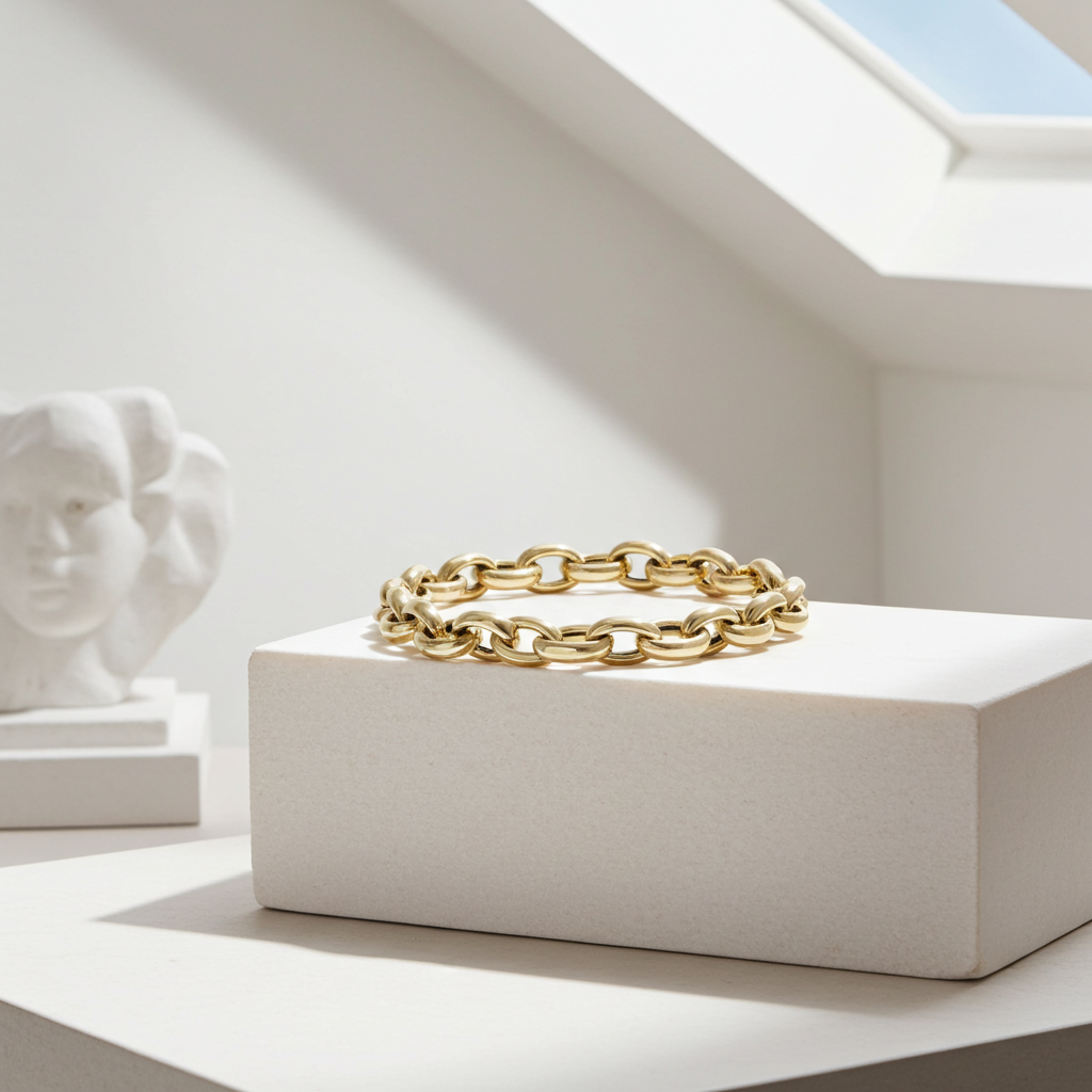 14 karat Guldarmbånd Rund Anker