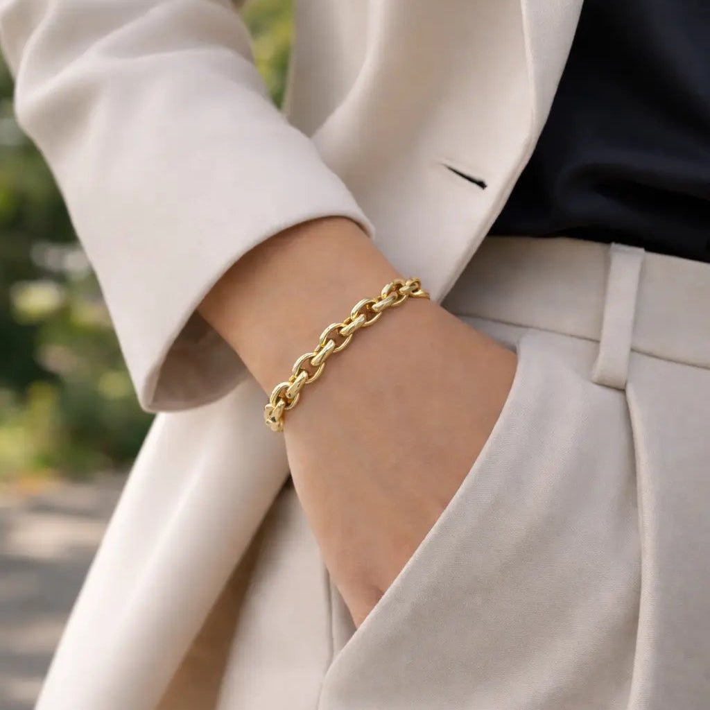 14 karat Guldarmbånd Rund Anker