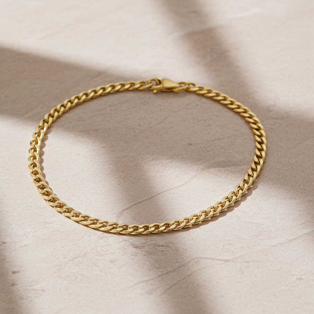 14 Karat Guldarmbånd Panser Facet