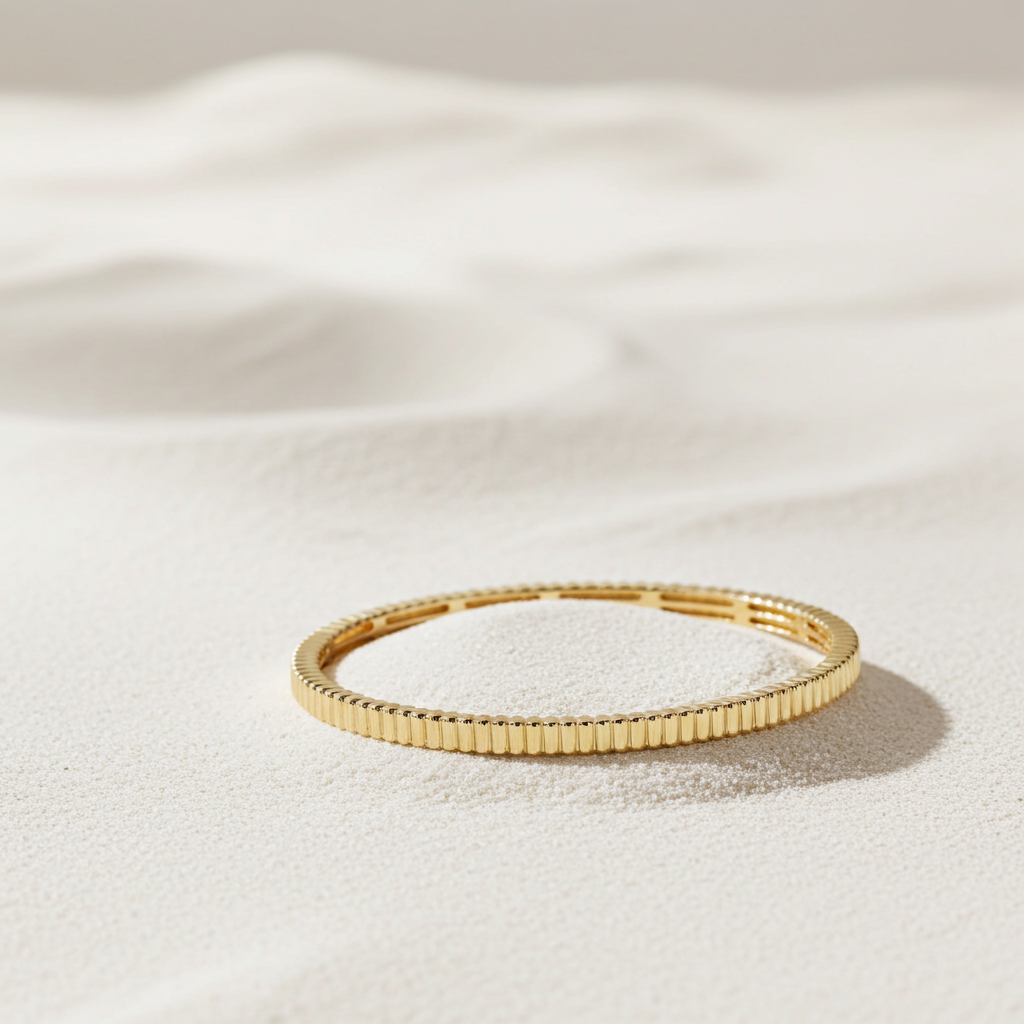 14 Karat Rillet Armring