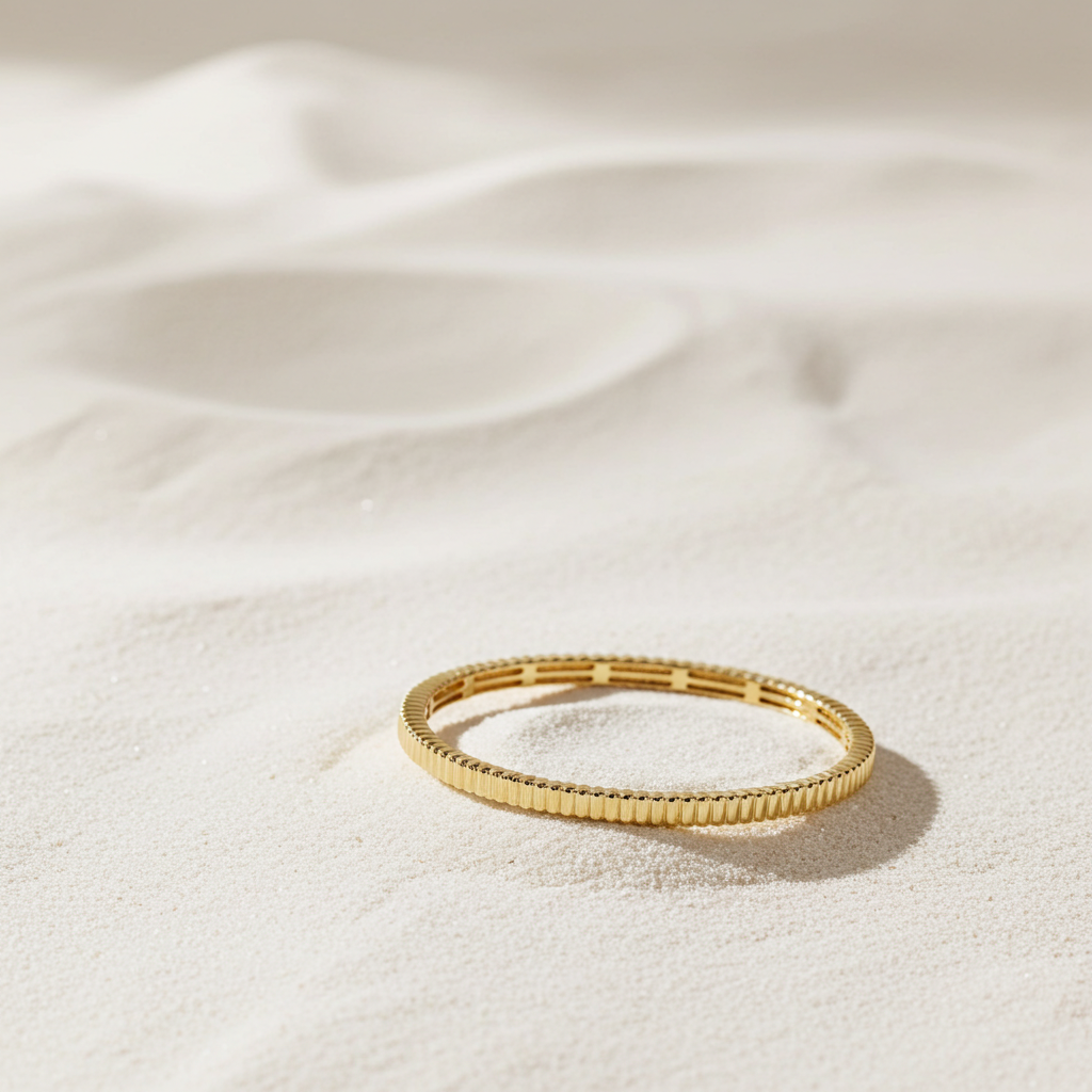 14 Karat Rillet Armring