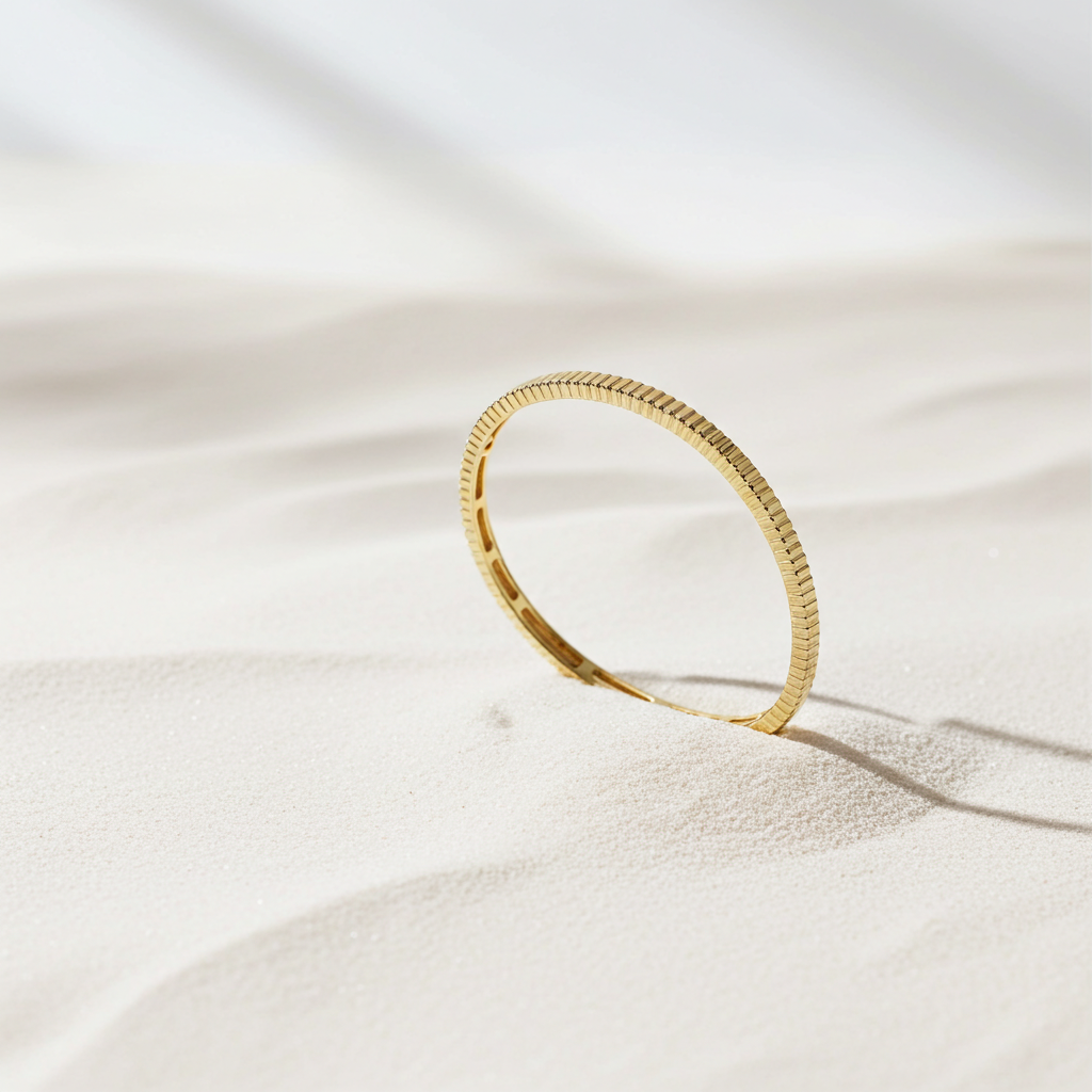 14 Karat Rillet Armring