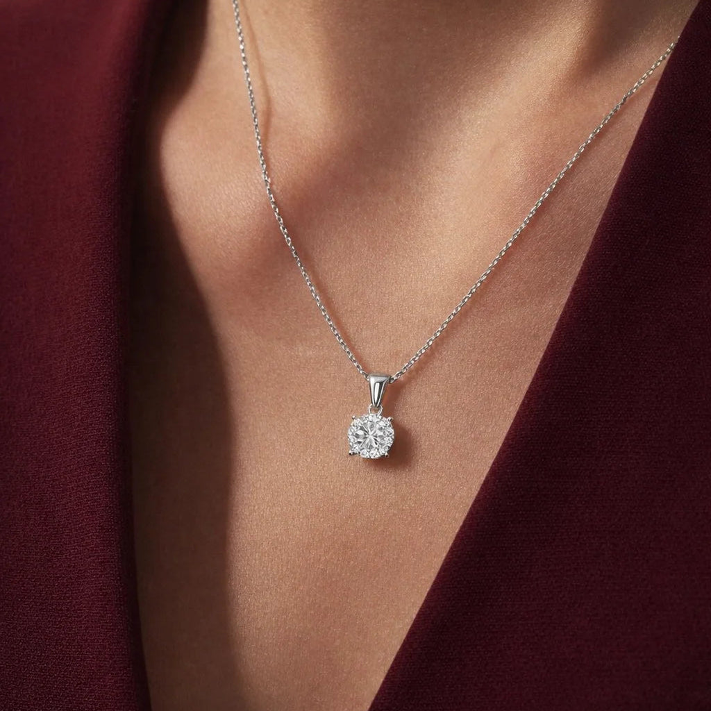 14 Karat Hvidgulds Roset Vedhæng 0,50 ct.