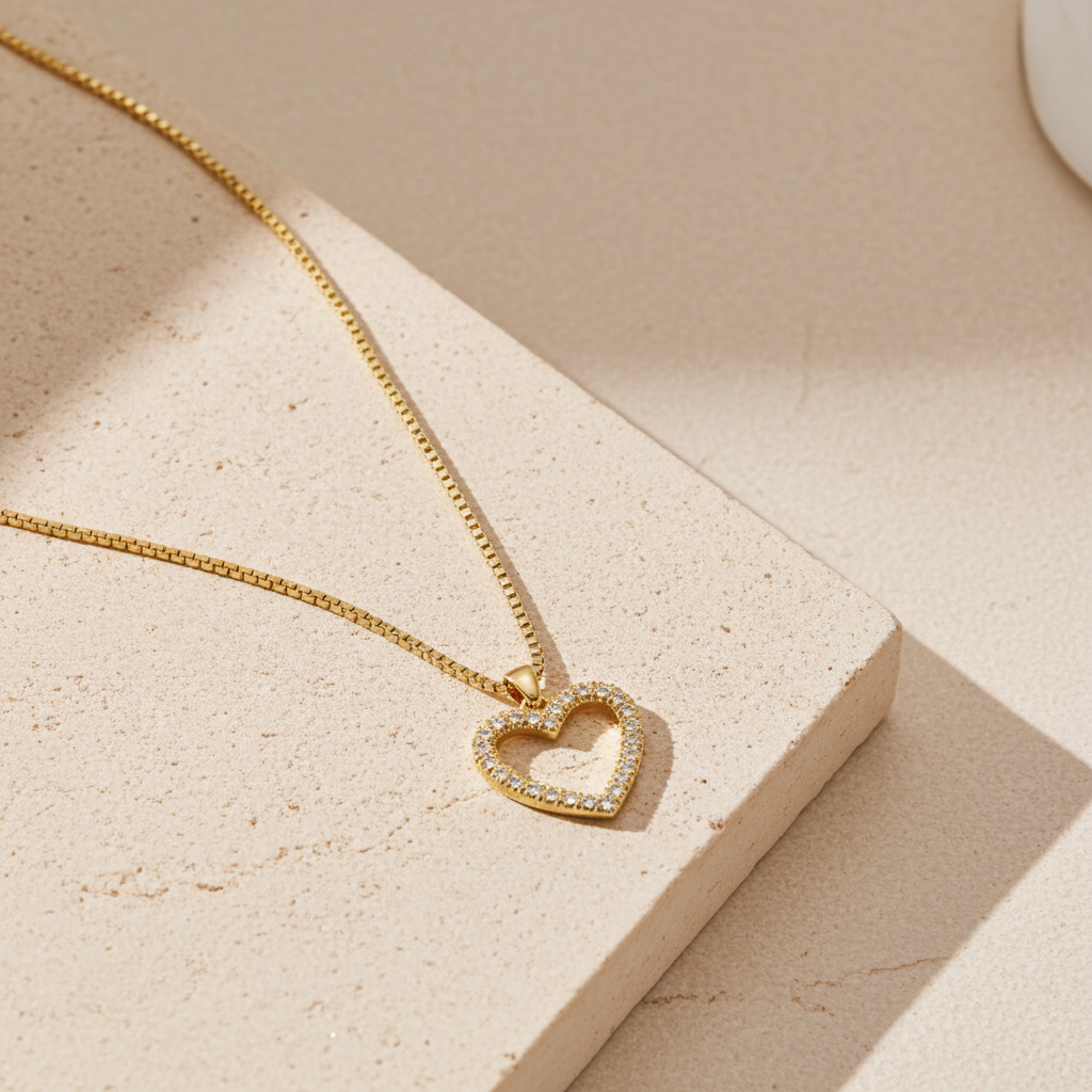 14 Karat Brillant Hjerte Vedhæng