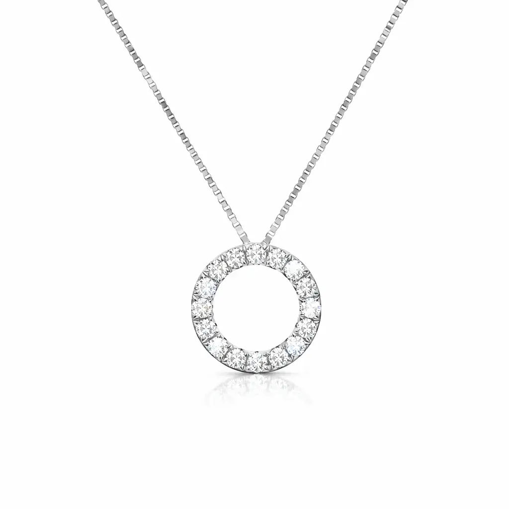 14 Karat Hvidgulds Brillant Cirkel Vedhæng 0,49 ct.