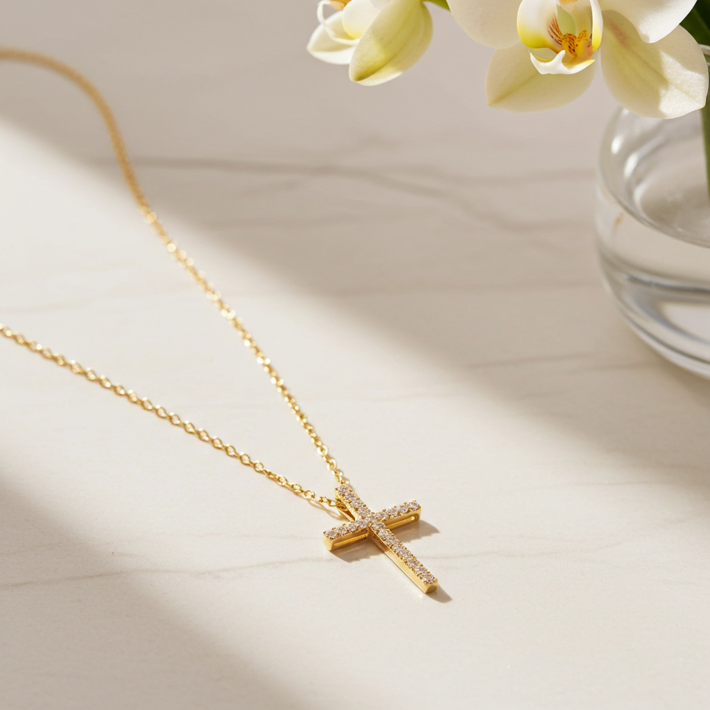 14 Karat Brillant Kors Vedhæng