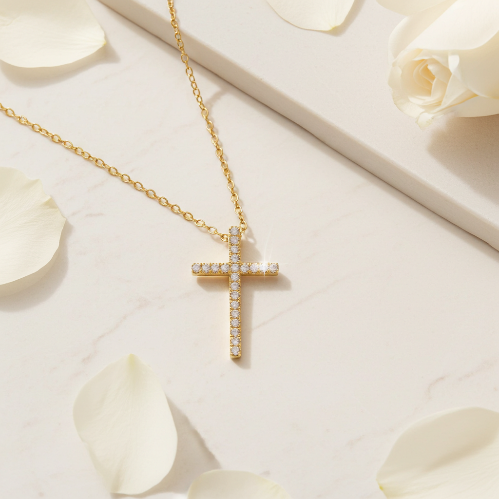 14 Karat Brillant Kors Vedhæng