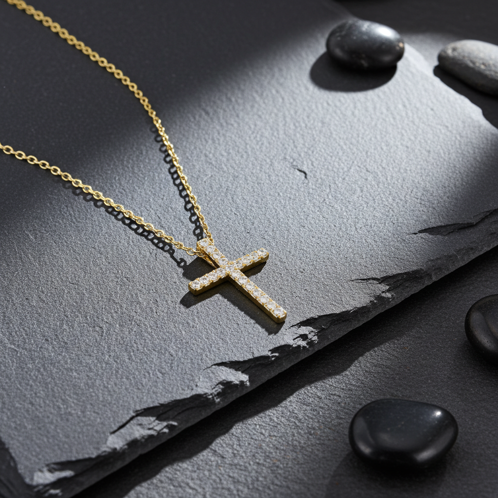 14 Karat Brillant Kors Vedhæng