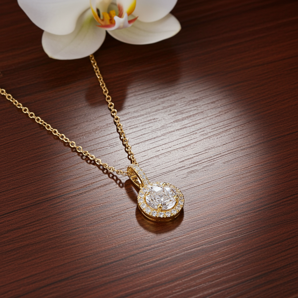 14 Karat Brillant Roset Vedhæng