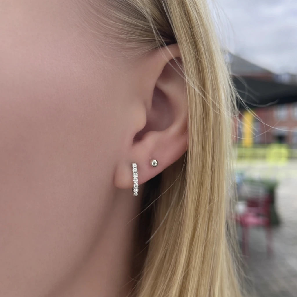 14 Karat Hvidgulds Brillant Creoler