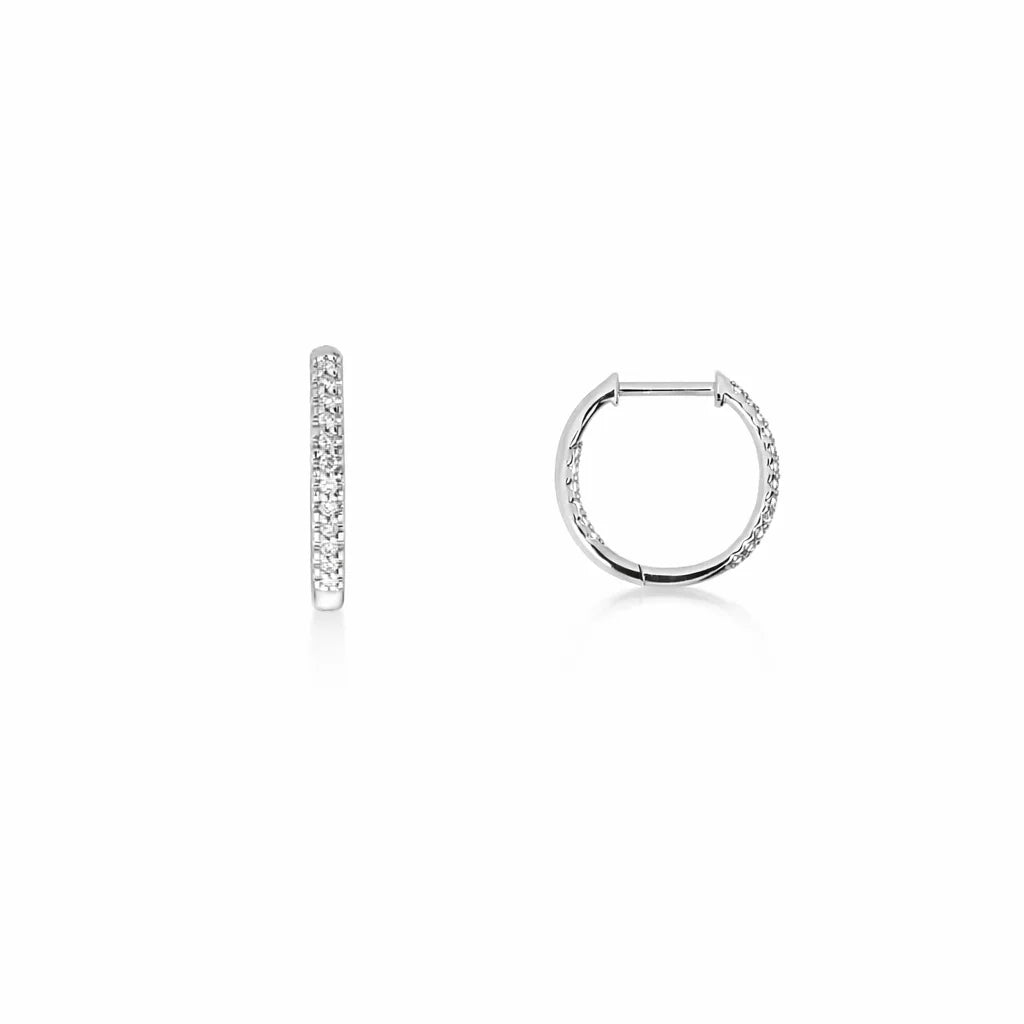 14 Karat Hvidgulds Brillant Creoler 0,15 ct.