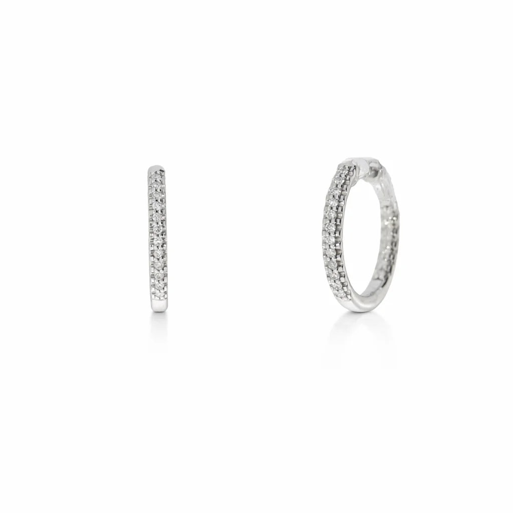 14 Karat Hvidgulds Brillant Creoler 0,15 ct.