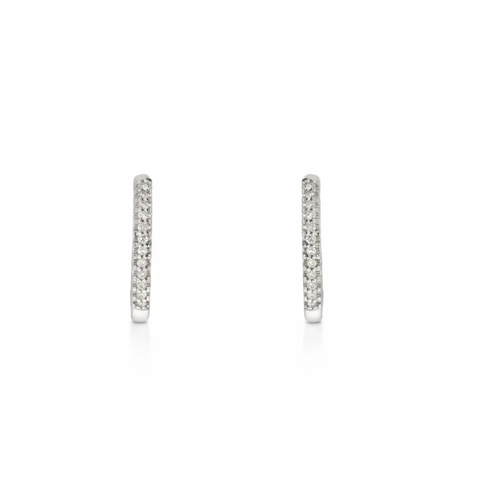 14 Karat Hvidgulds Brillant Creoler 0,15 ct.