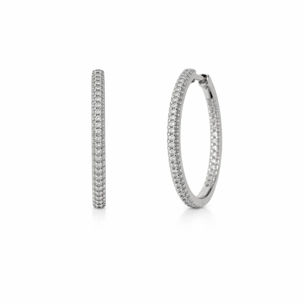 14 Karat Hvidguld Brillant Creoler 0,25 ct.