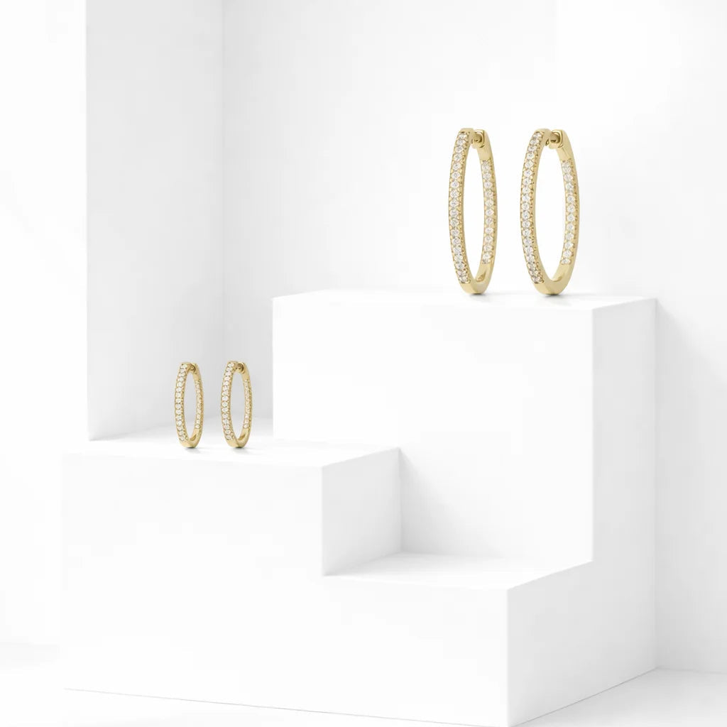 14 Karat Brillant Creoler 0,35 ct.