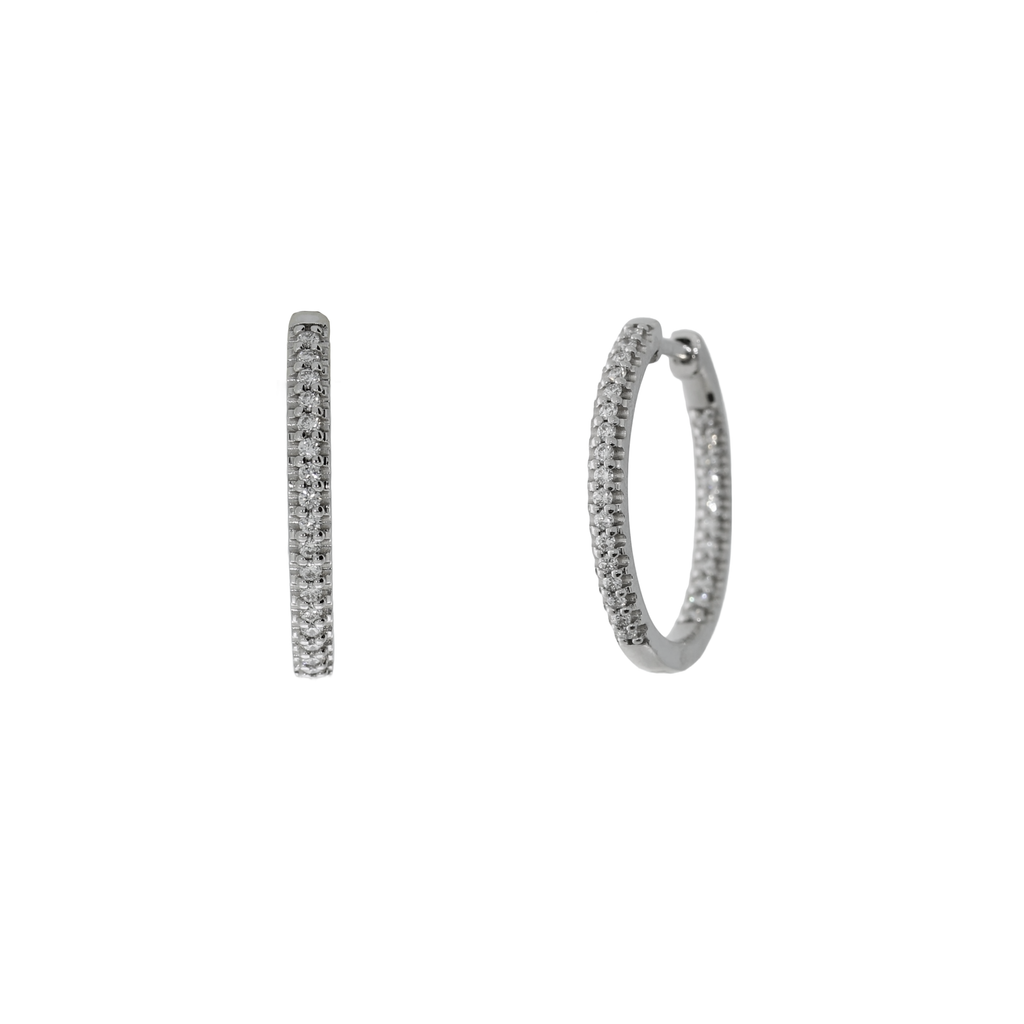 14 Karat Hvidguld Brillant Creoler