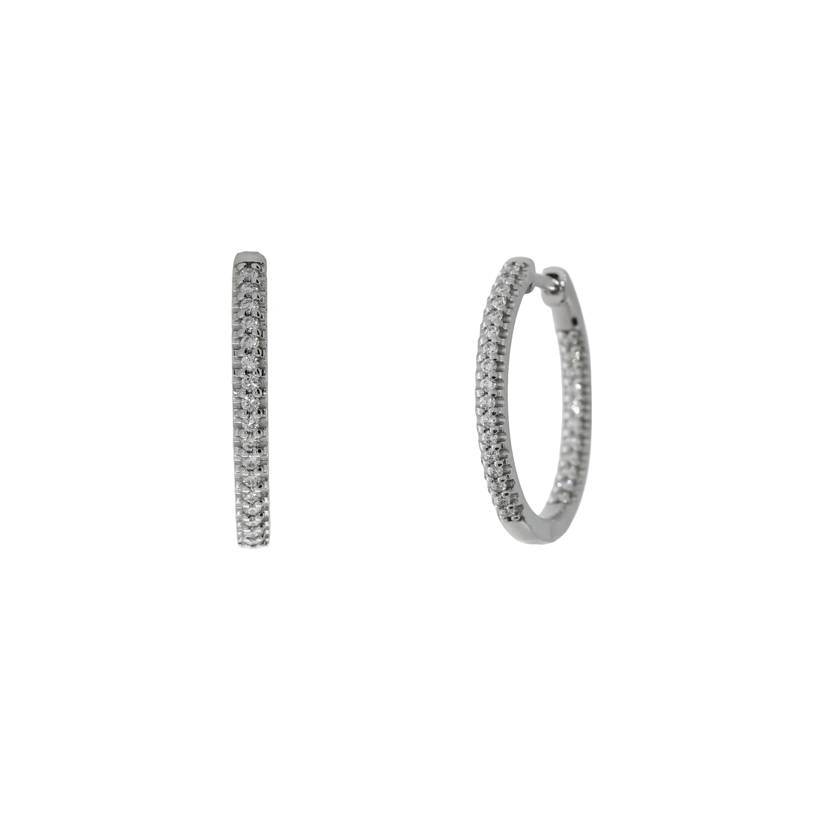 14 Karat Hvidguld Brillant Creoler