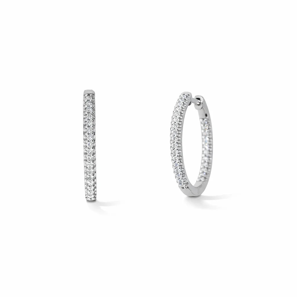 14 Karat Hvidguld Brillant Creoler 0,35 ct.