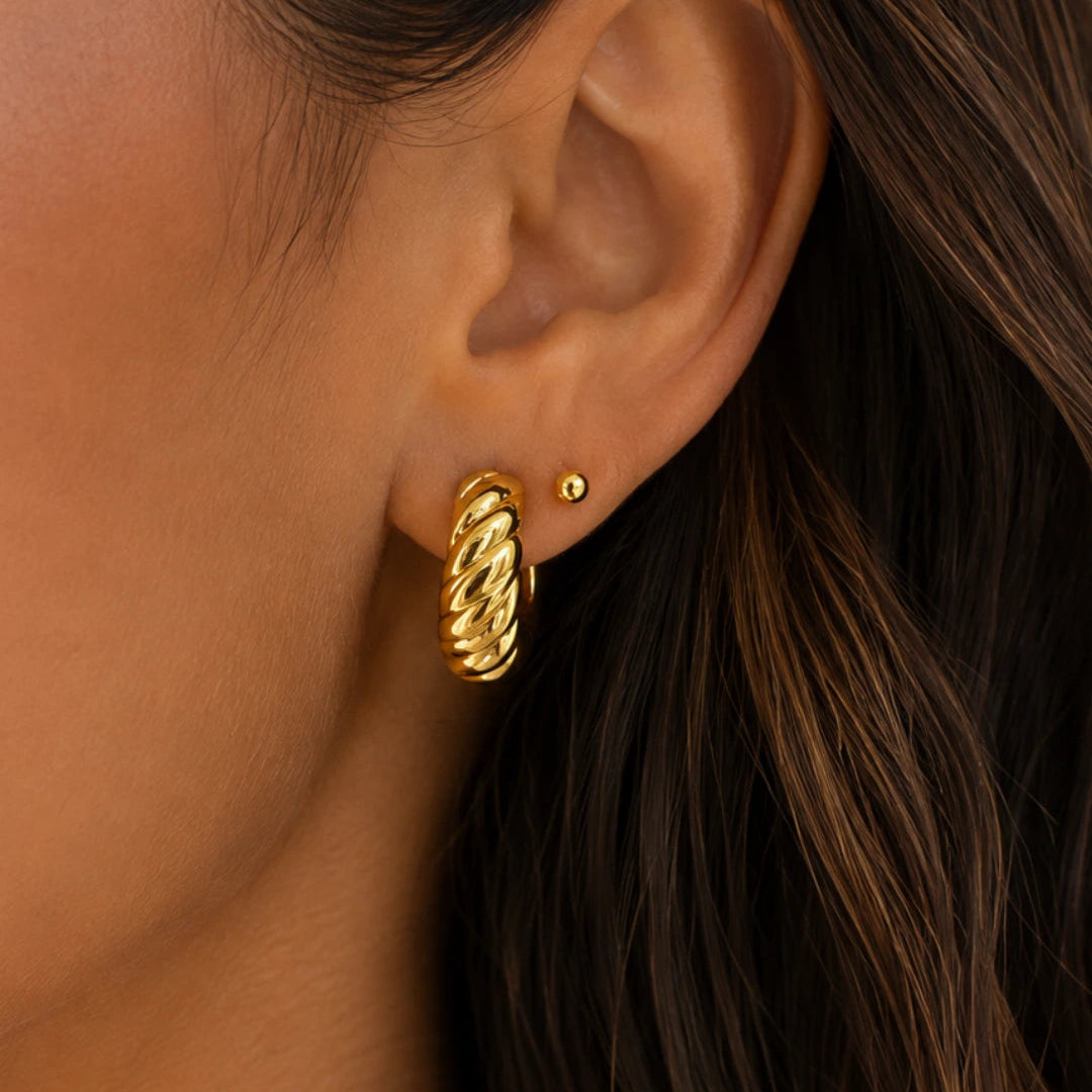 14 Karat Chunky Snoet Creoler