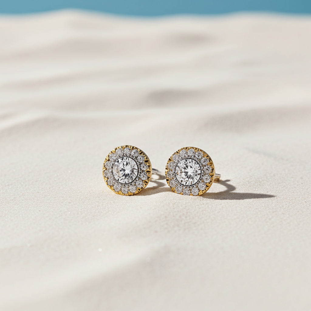 14 Karat Roset Ørestikker 0,30 ct.