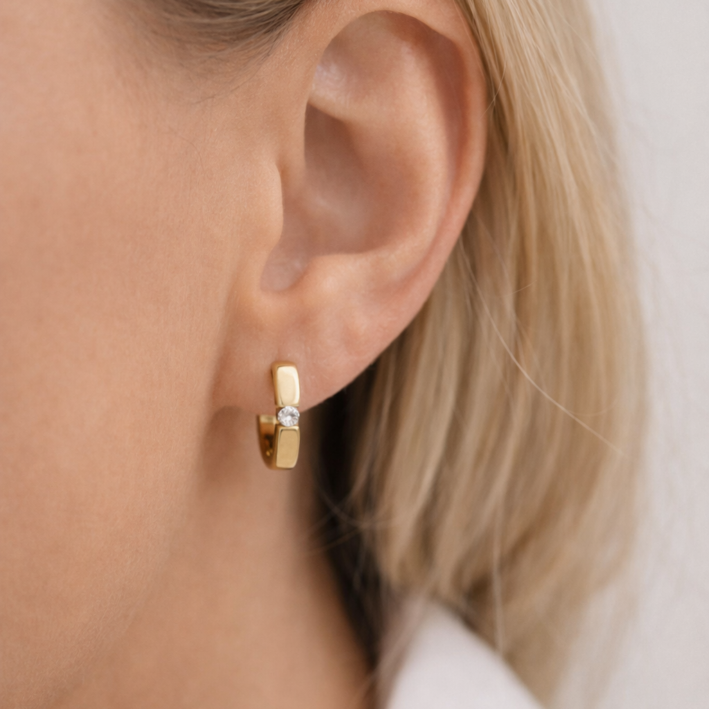 14 Karat Brillant Creoler