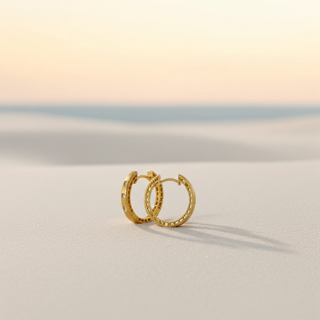 14 Karat Mat Brillant Creoler