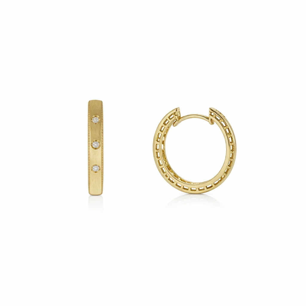 14 Karat Mat Brillant Creoler