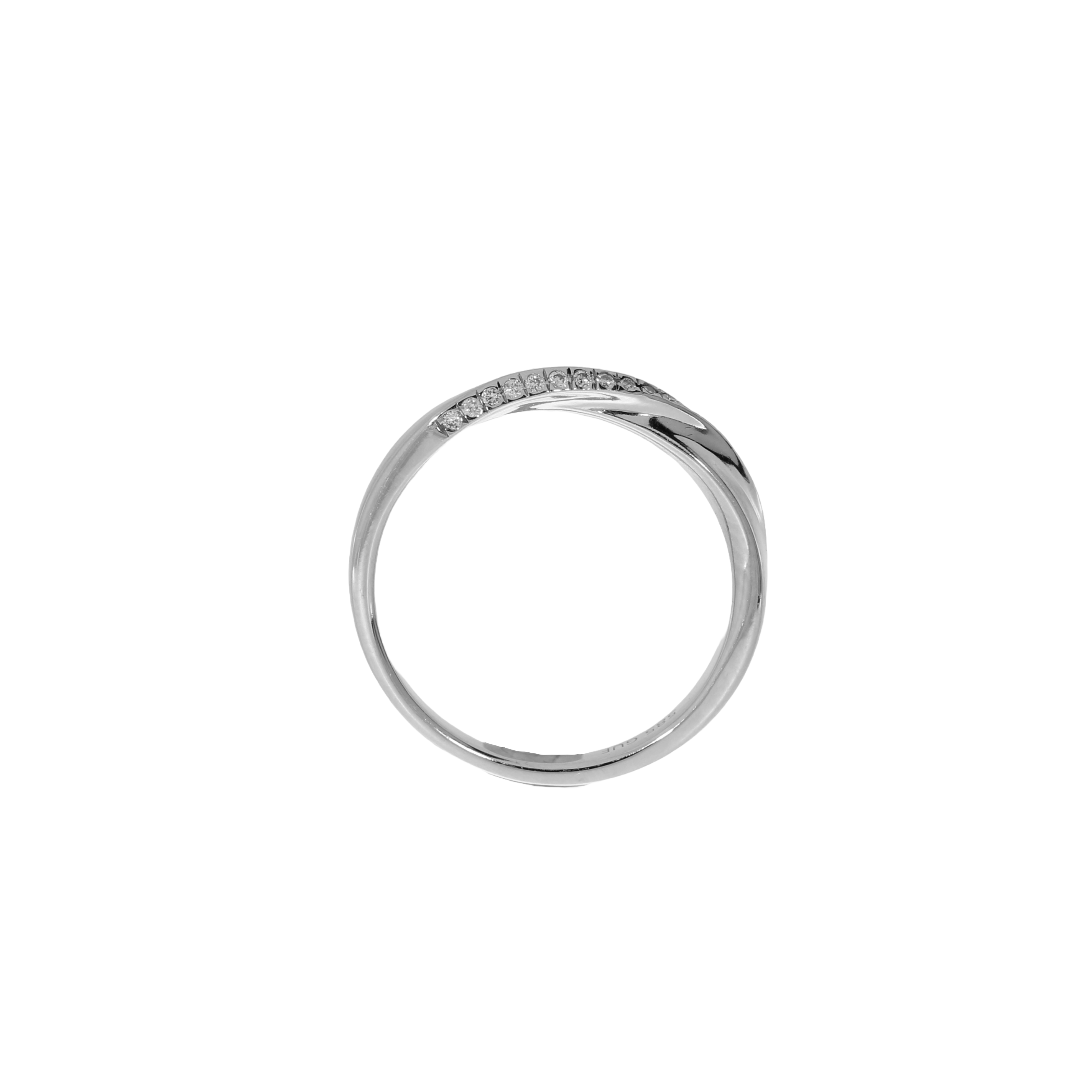 14 Karat Hvidguld Kryds Brillant Ring