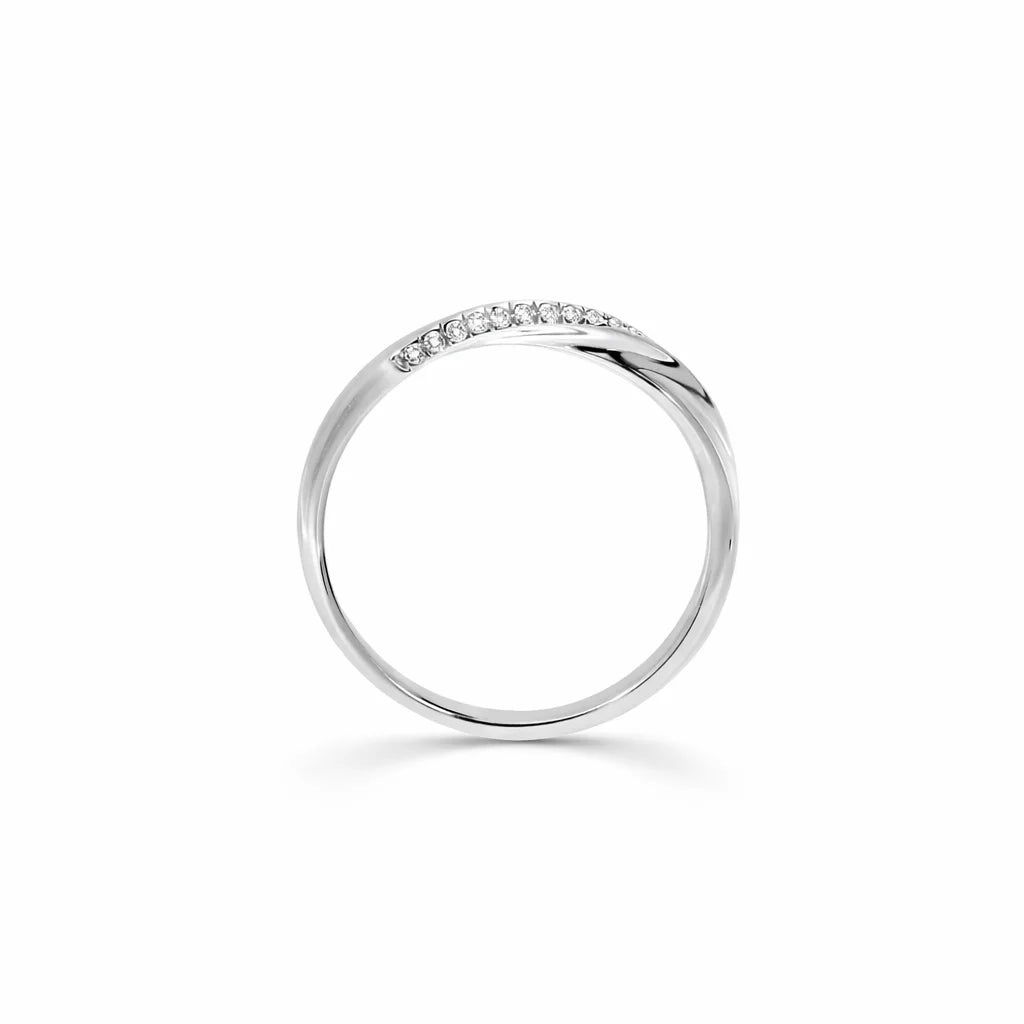 14 Karat Hvidguld Kryds Brillant Ring