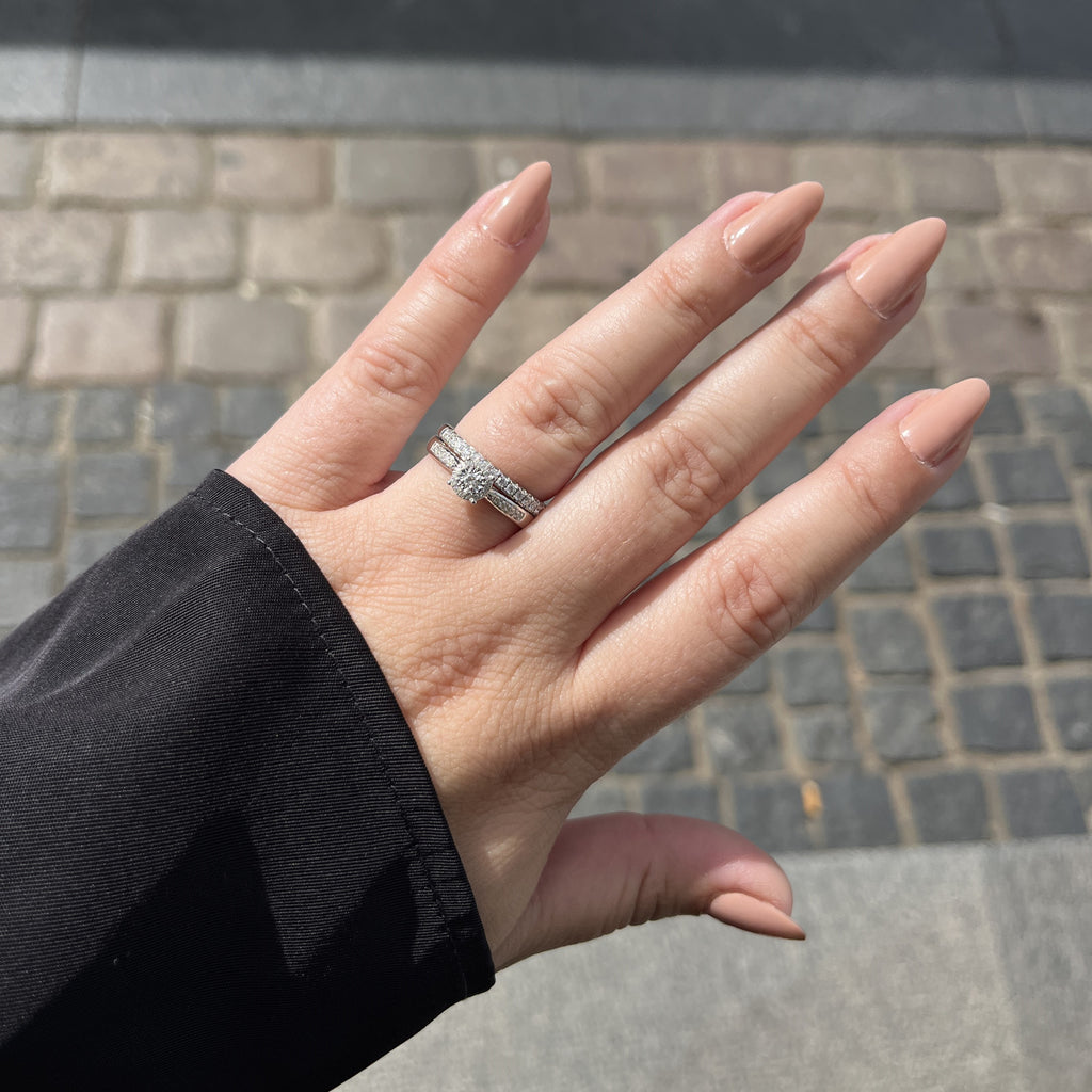 14 Karat Hvidguld Roset Ring