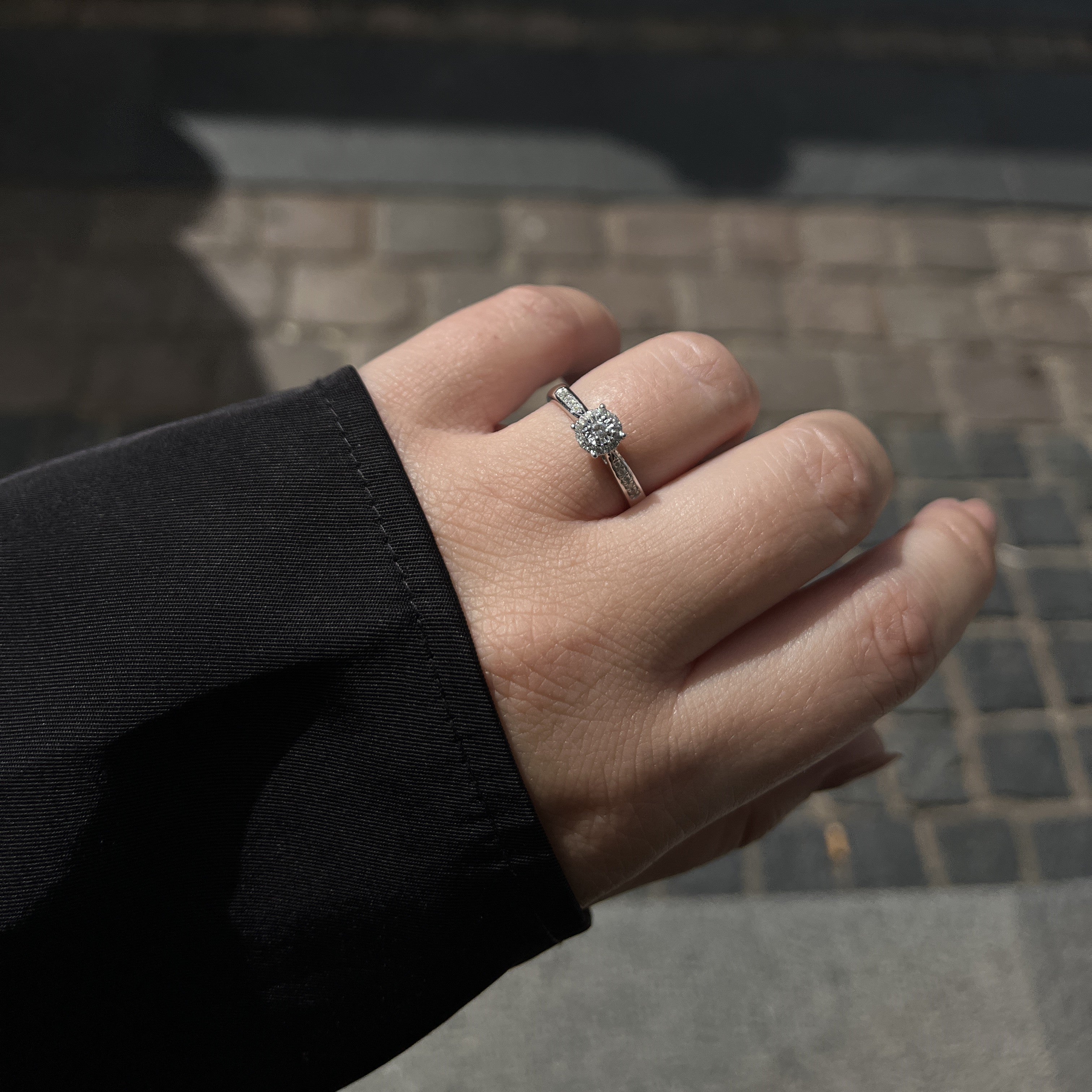 14 Karat Hvidguld Roset Ring