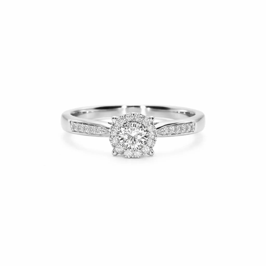 14 Karat Hvidguld Roset Ring