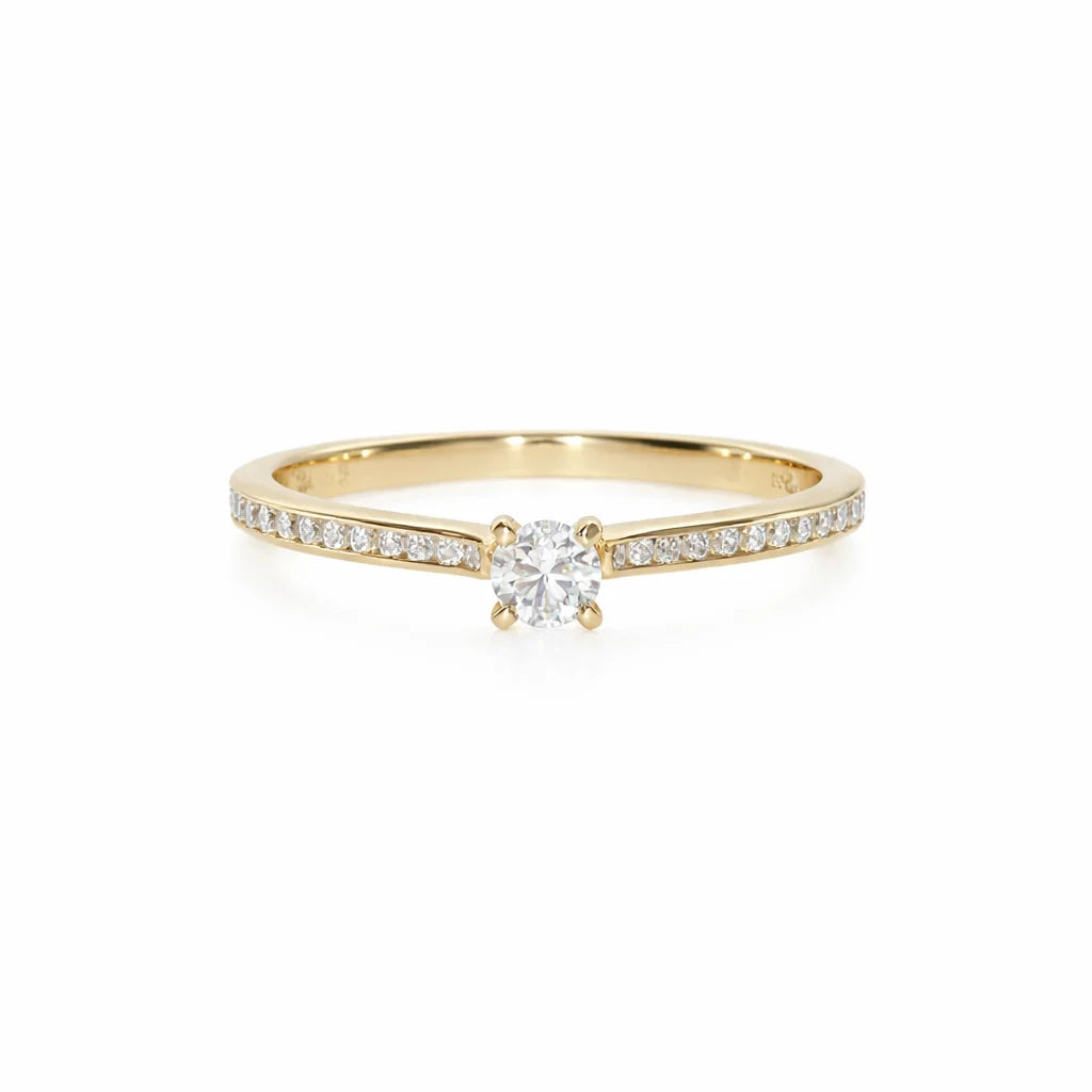 14 Karat Solitaire Ring 0,32 ct.