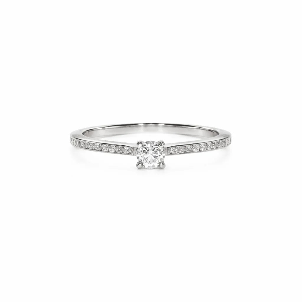 14 Karat Hvidguld Solitaire Ring 0,32 ct.