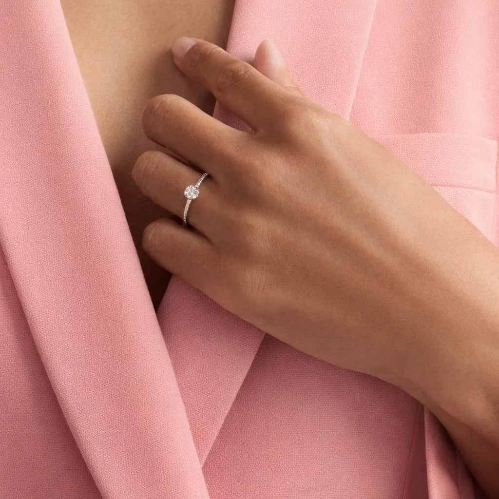 14 Karat Hvidguld Solitaire Ring 0,57 ct.